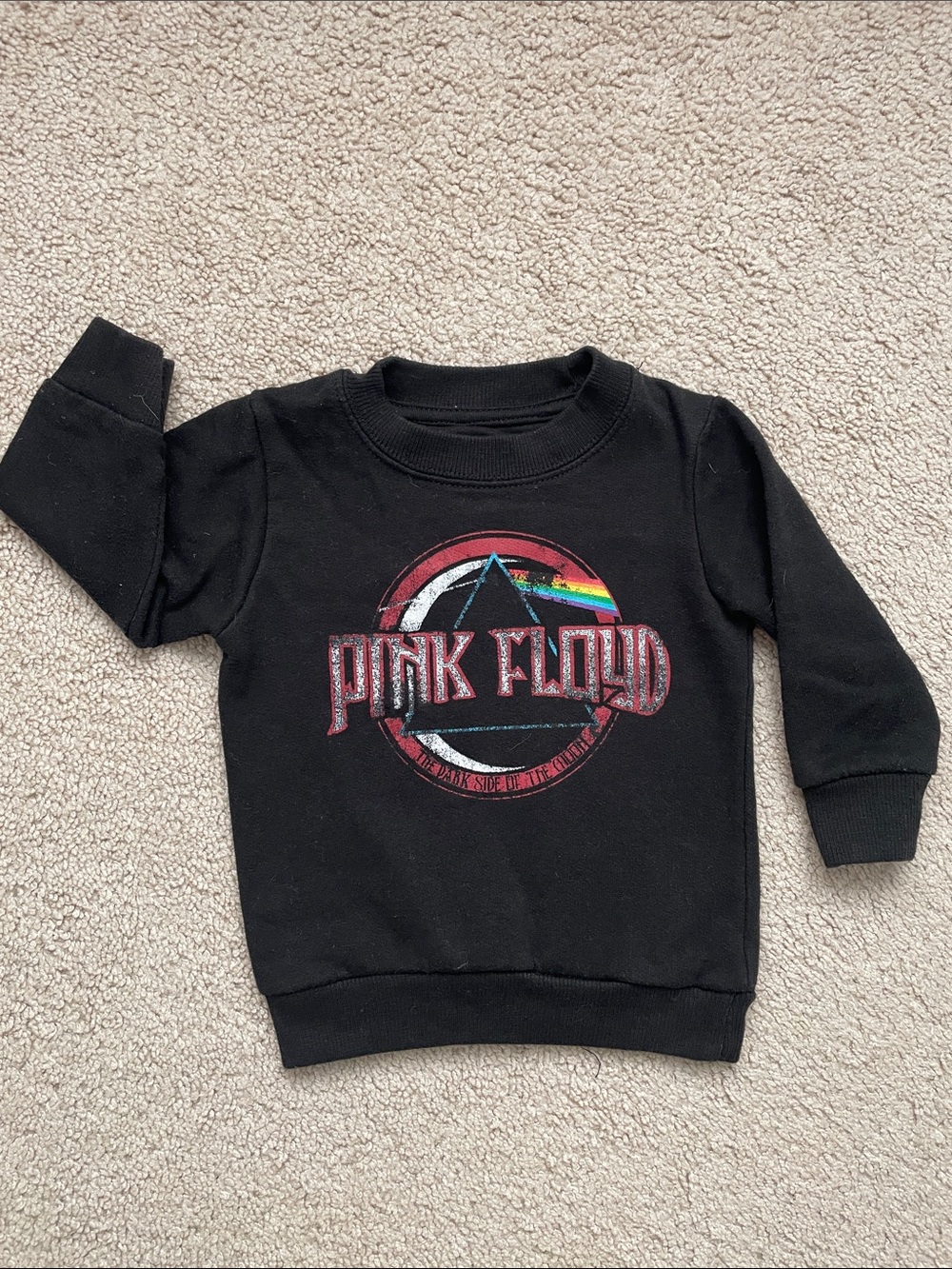 Pink Floyd Black Kids Sweatshirt with Prism Graphic